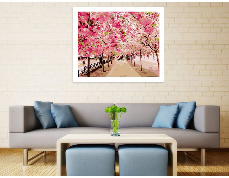 Cherry blossoms/ Sakura Paint By Number kit/ gift for her/ | Etsy