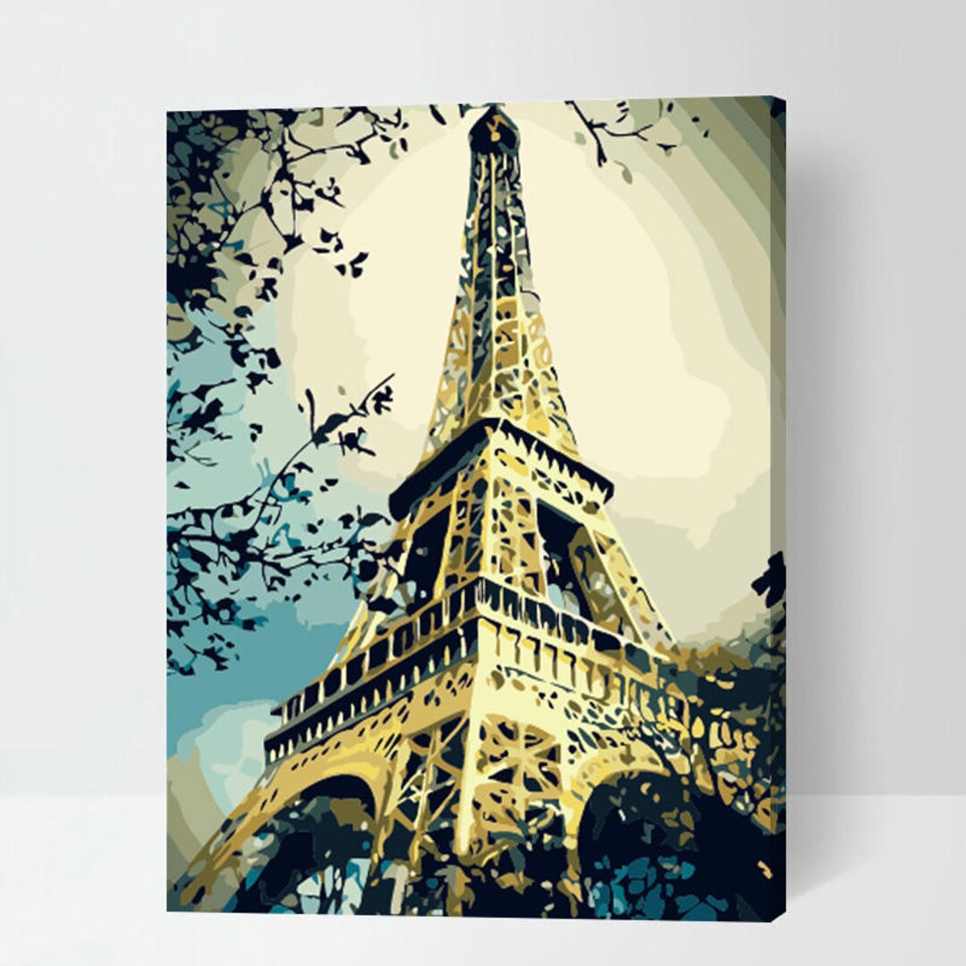 Paint by Number Kit Vintage Paris// Oil Painting Vintage Paris Etsy