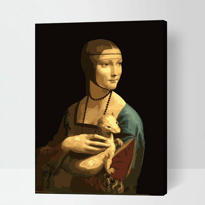 Leonardo da Vinci Lady with an Ermine Paint by number kit DIY Etsy