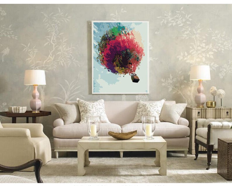 Abstract Hot Air Balloon Paint by Number Kit/ Gift for Her/ - Etsy