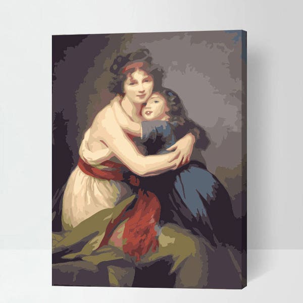 Elisabeth Louise Vigee LeBrun Autoportrait avec sa fille, Julie Paint par kit de numéro, peinture de bricolage, Peinture Facile, Peinture mondiale célèbre