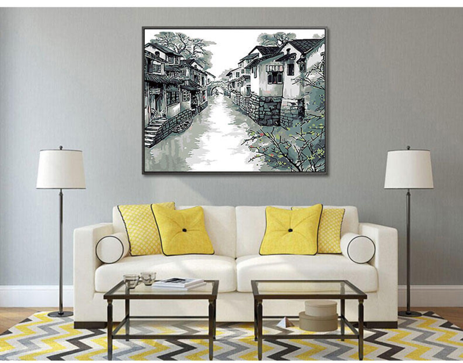 Chinese Style Paint by Number Kit// Paint by Number Jiangnan - Etsy