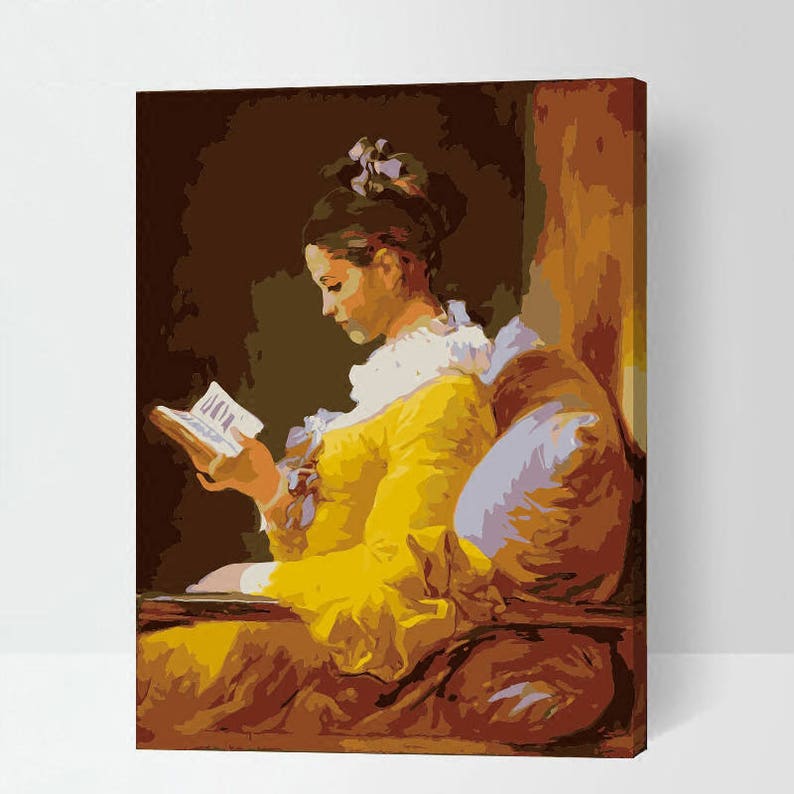 Jean Honoré Fragonard, Young Girl Reading, Canvas Print 