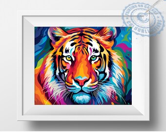 Tiger painting, Animal paint by number kit adult, adult beginner, DIY Acrylic Painting Home Decoration, Paint Therapy, Animal Painting