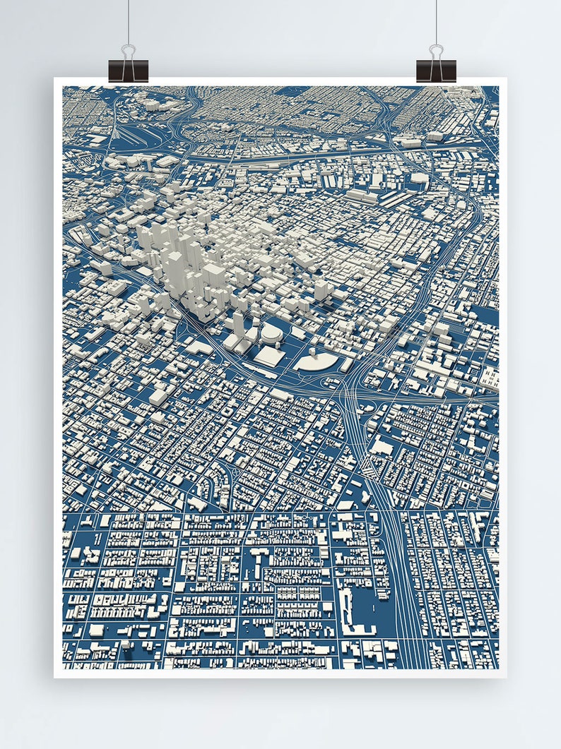 Los Angeles Print Printable City Layout of Los Angeles Los | Etsy