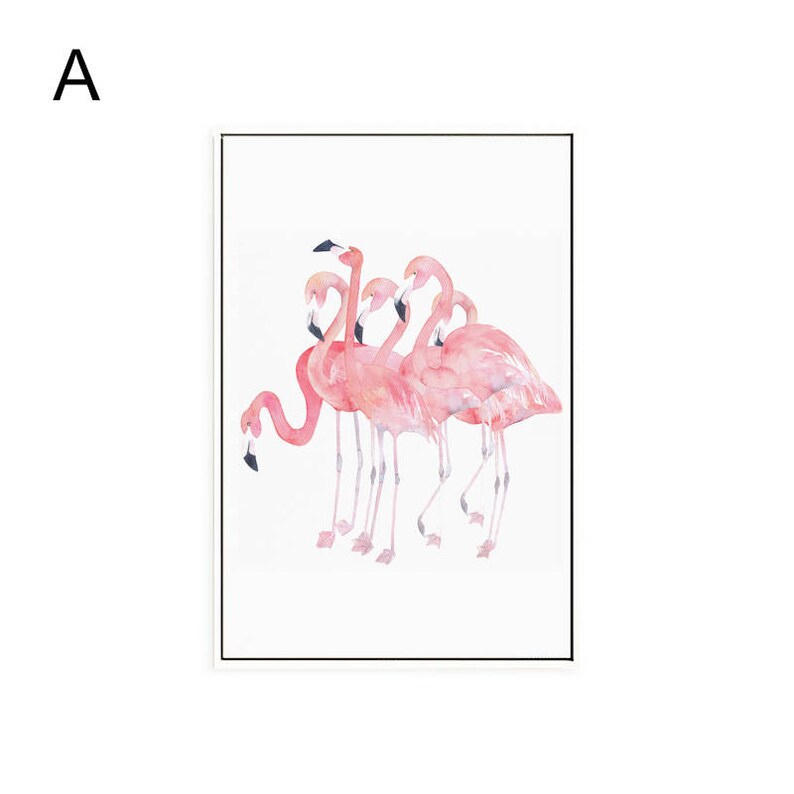 Pink flamingo Paint by number kit/ flamingo print/ flamingos/ Etsy