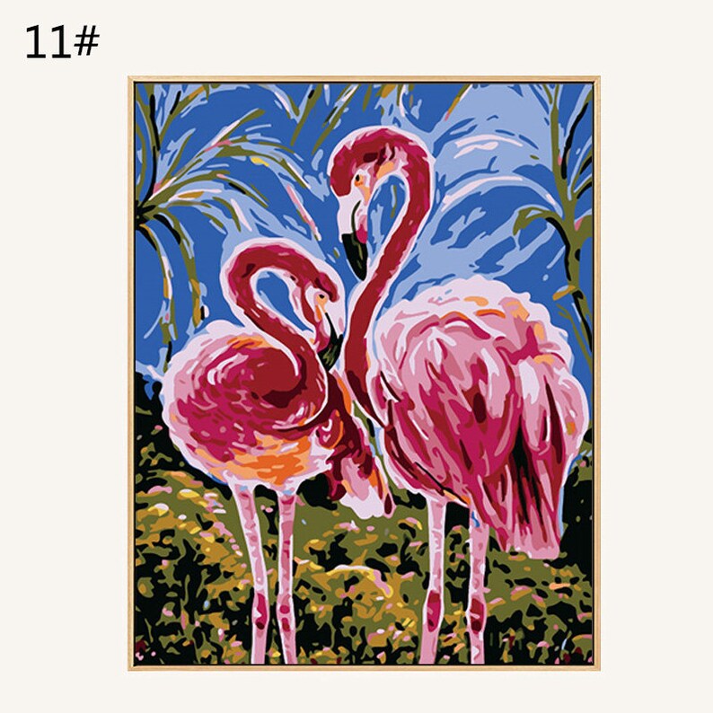 Pink Flamingo/ Flamingo Print/ Paint by Number Kit Flamingo/ Etsy Israel