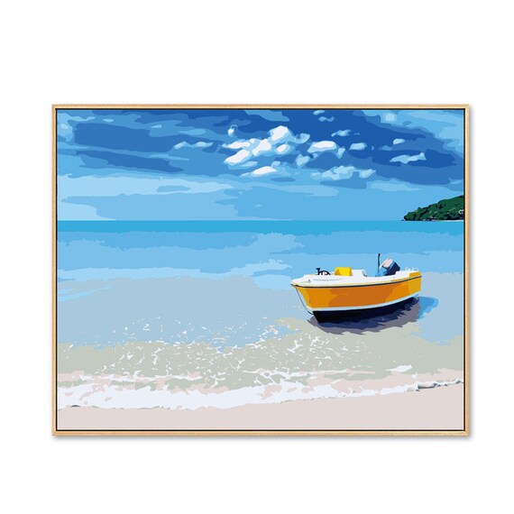 Paint by Number Kit Seascape// Oil Painting Sea on Canvas// Etsy