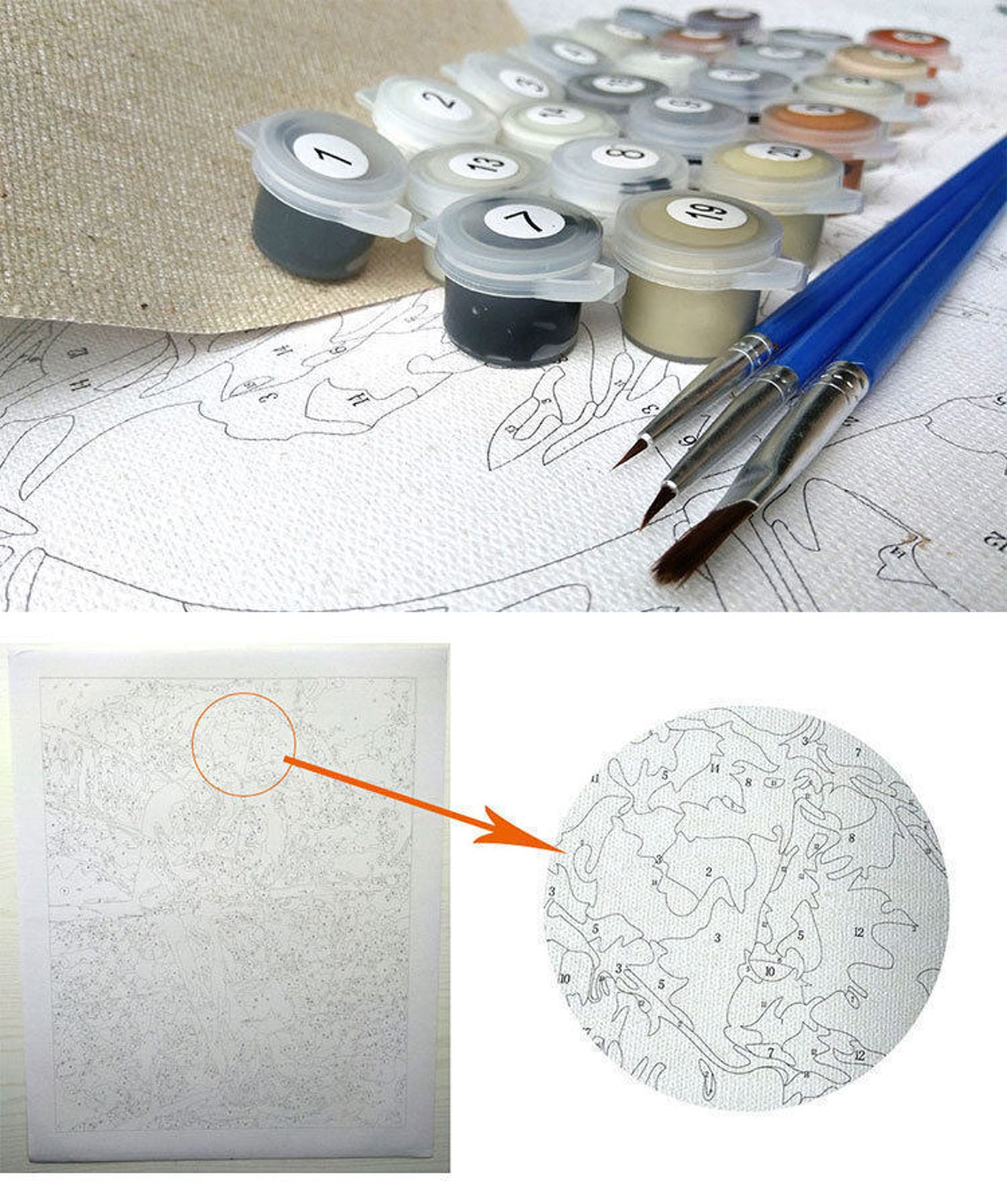 3 Panels Paint by Number Kit// Flower Painting Set of 3// Etsy Australia