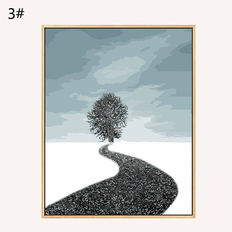 Paint by Number/ 3 Sets of Paint by Number Kit Road Tree/ Etsy