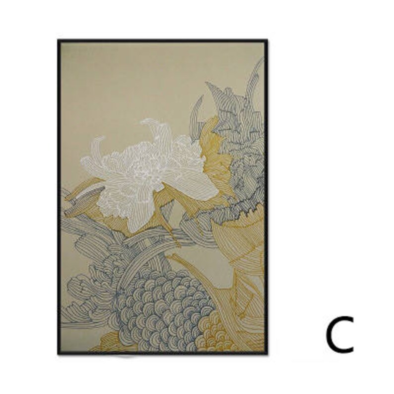 Chinese antique painting on canvas, vintage art, Chinese decor, Wall art print, Entrance, aisle, corridor, Home decor, House Warming, gift image 7
