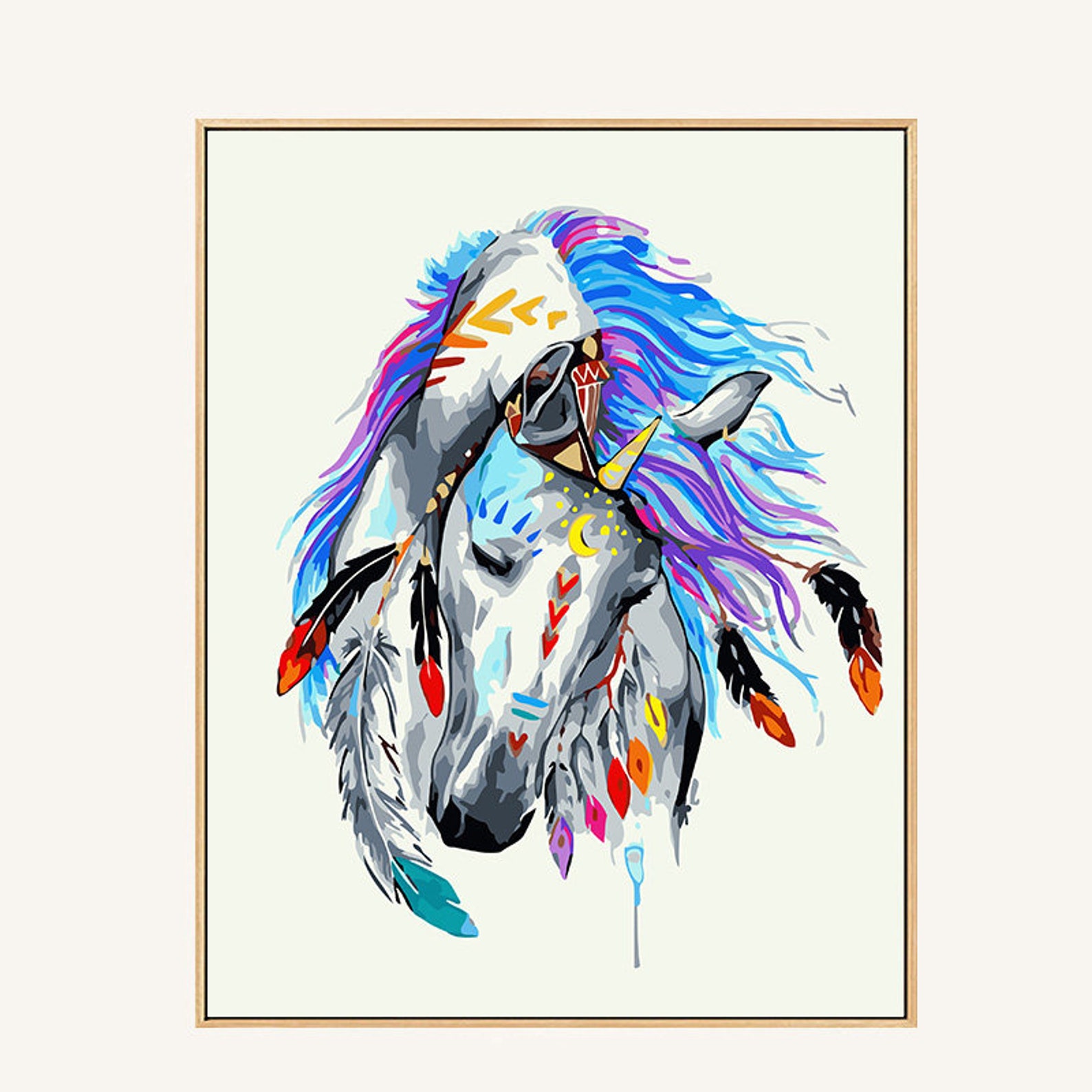 Abstract Horse Painting// Paint by Number Horse// Horse Etsy Australia