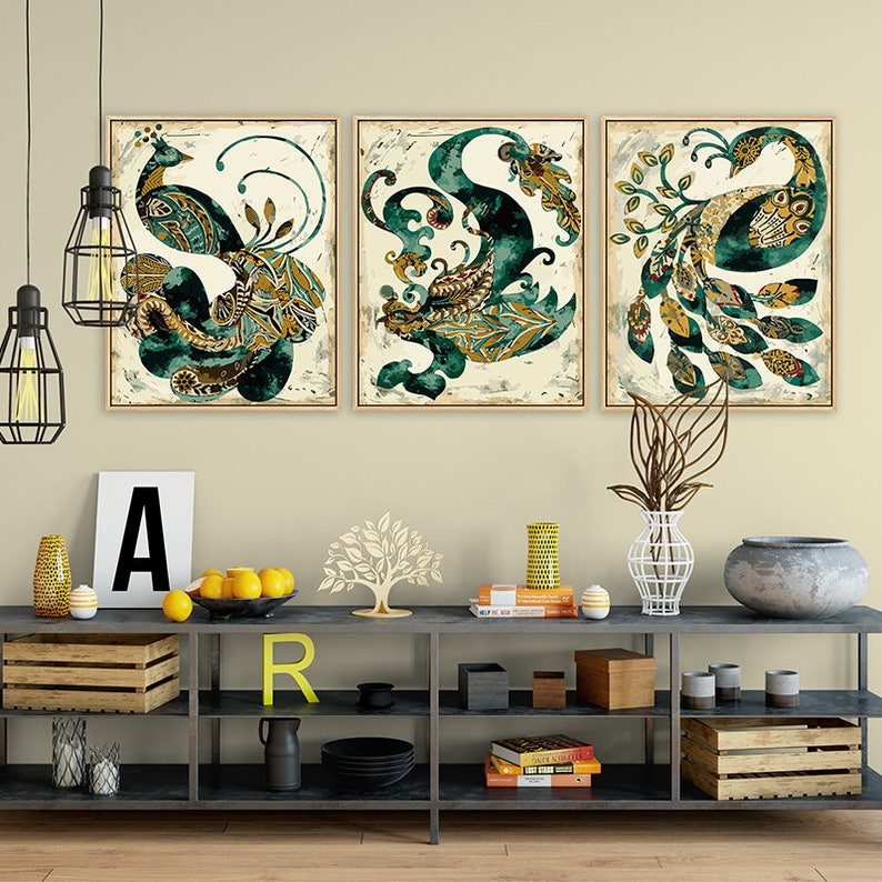 3 Sets Peacock Paint by Number Kit Vintage/ Peacock Art/ Etsy