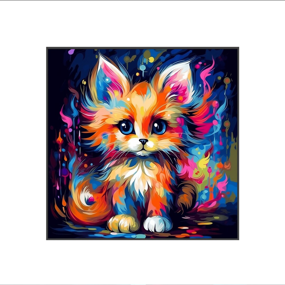 Cute Fox Paint by Numbers, Animal Paint by Number Kit Adult, Paint by