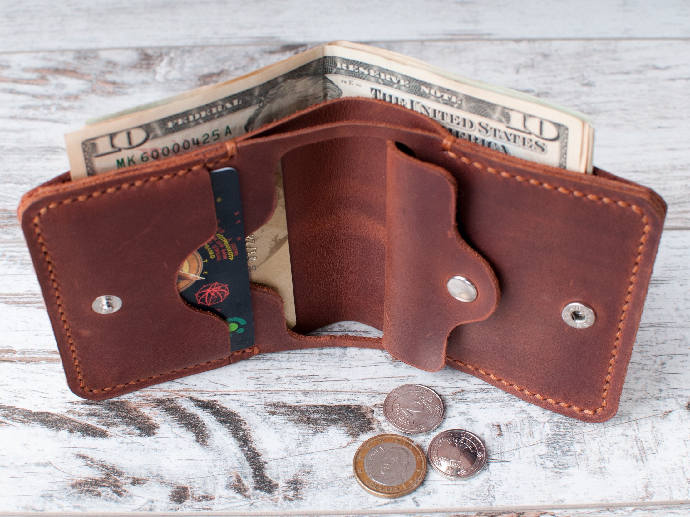 small leather wallet mens