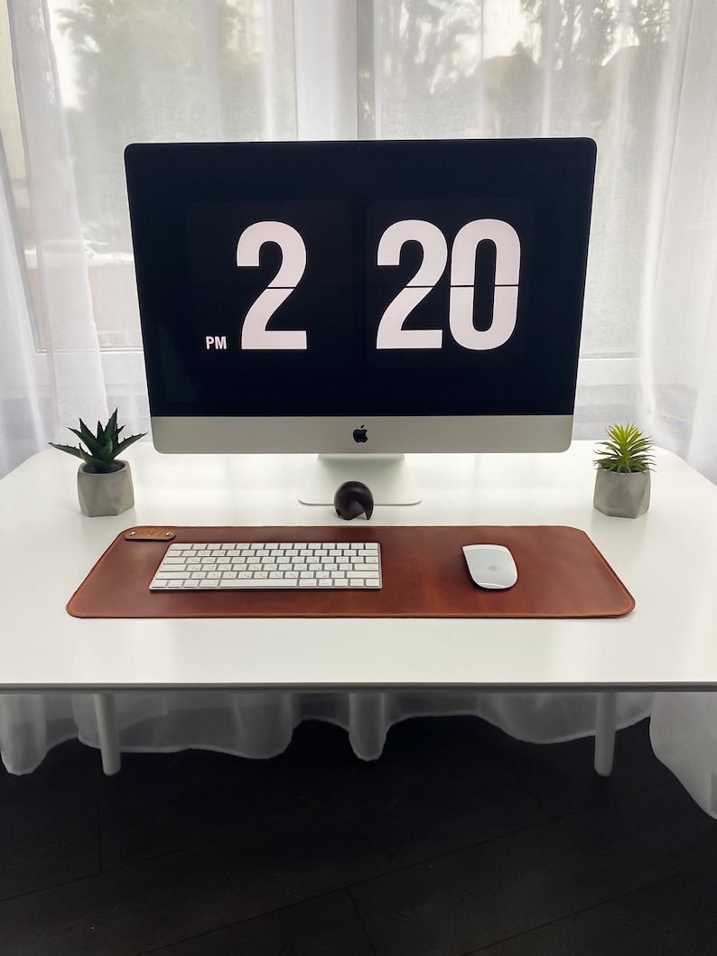 Tapis de bureau personnalisé grand bloc-notes en cuir buvard | Etsy