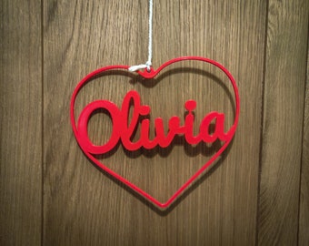Heart Personalised Name Decoration - Large