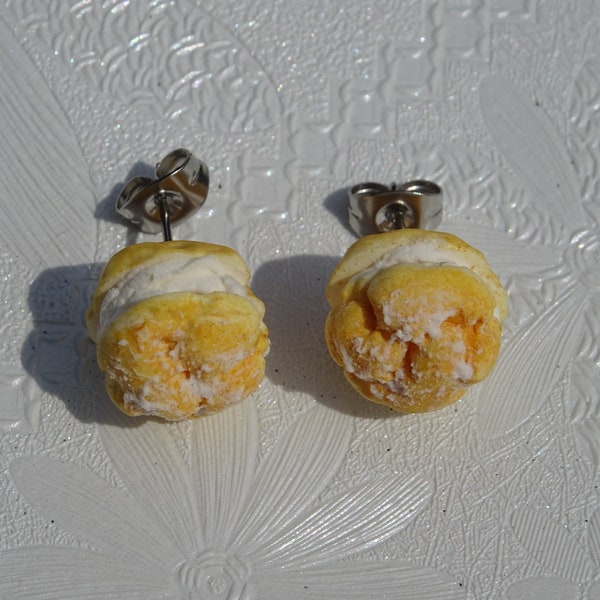 Crème bouffées bijoux Boucles d’oreilles Boucles d’oreilles Cake boucles d’oreilles Kawaii boucles d’oreilles mignonnes boucles d’oreilles de nourriture Minifood