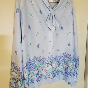 Vintage Long Sleeve Blouse / 80s Blouse / Vintage Blouse / Vintage Button Up Blouse