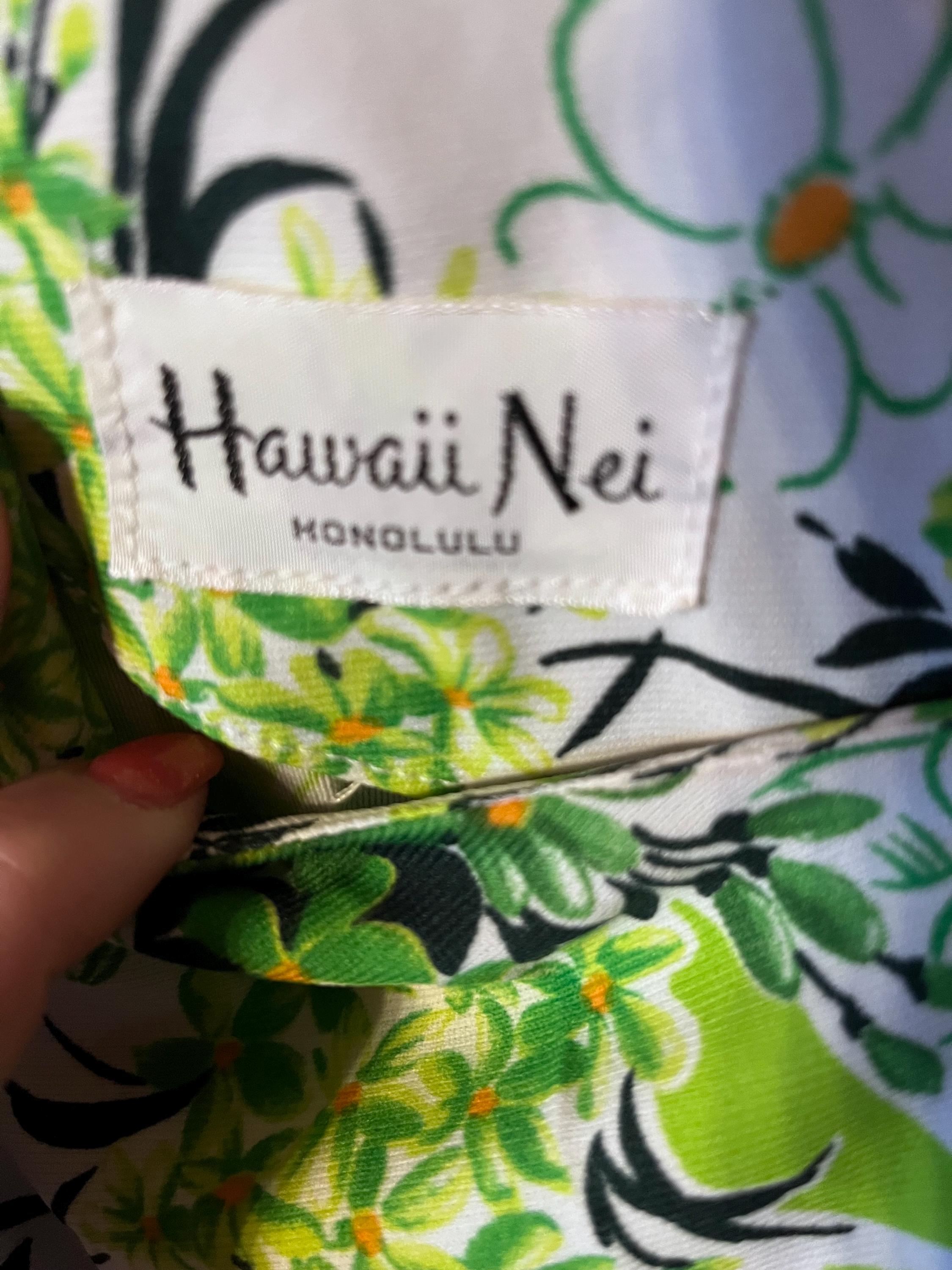 70s Vintage Hawaiian Maxi Dress - Green Floral - Hawaii Nei - M - Etsy