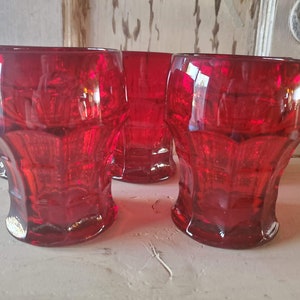 vintage Glower Georgian Rudy Red Glasses Ensemble de 5