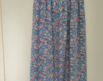 Vintage 80s Leslie Fay Floral Skirt