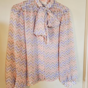 Vintage Long Sleeve Blouse / 80s Blouse / Vintage Blouse / Vintage Button Up Blouse