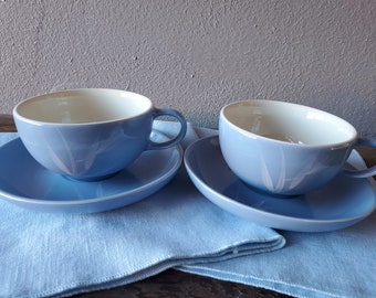 Blue California Winfield MCM Vintage Cups and Saucers (set of 2)