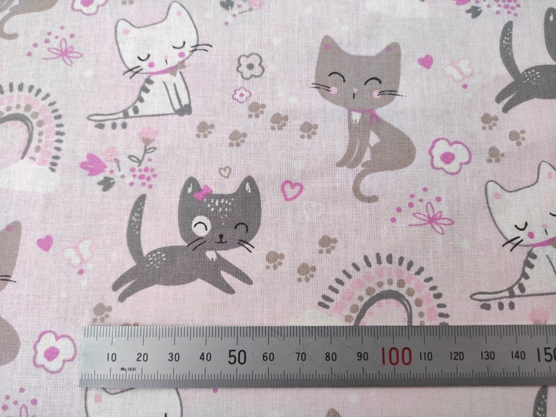 Tissu Chats... Cats...Tissu en grande largeur 160cm image 2