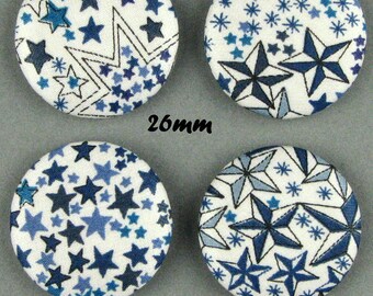 Boutons recouverts de Liberty - Adelajda D - 26mm - (26-34)