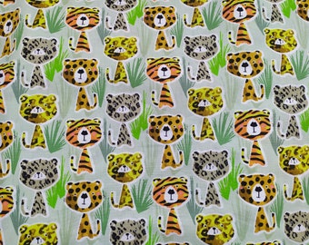 Tissu enfants - Les animaux de la Jungle N2...Tissu en grande largeur 160cm
