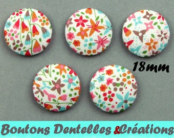 Boutons recouverts de Liberty - Eve C - 18mm