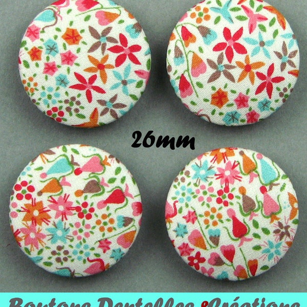 Boutons recouverts de Liberty - Eve C - 26mm