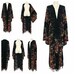 Big Kimono Sleeve Fringed Long Duster Jacket Wrap Plus Size 2X 3X 4X, Boho Holiday Wear, Loose Fit, Black w/ Multi Floral