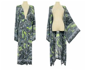 Floral kimono robe, plus size kimono jacket duster, batik kimono long robe, beach cover ups, oversized kimono,  2X 3X 4X one size