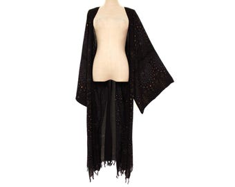 Plus Size Kimono, Lightweight Jacket, Boho Fringe Robe Duster 2X 3X 4X