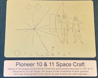 パイオニア記念銘板 10/11 金属製宇宙探査機 NASA - 小さな刻印入り