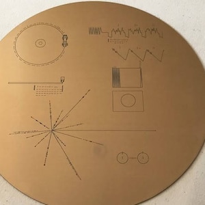 NASA Voyager - Golden record cover full size reproduction with explanation plaque