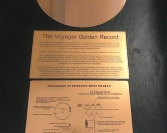 Full Size replica of NASA VOYAGER GOLDEN Record Plastic with 2 expanation plaque