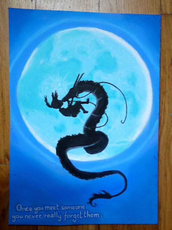 Dessin Pastel Sec Le Voyage De Chihiro Pleine Lune