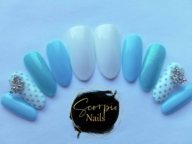Bebe Ongles Papillon Bleu Appuyez Sur Les Ongles Faux Etsy Bebe Ongles Papillon Bleu Appuyez Sur Les Ongles Faux Etsy