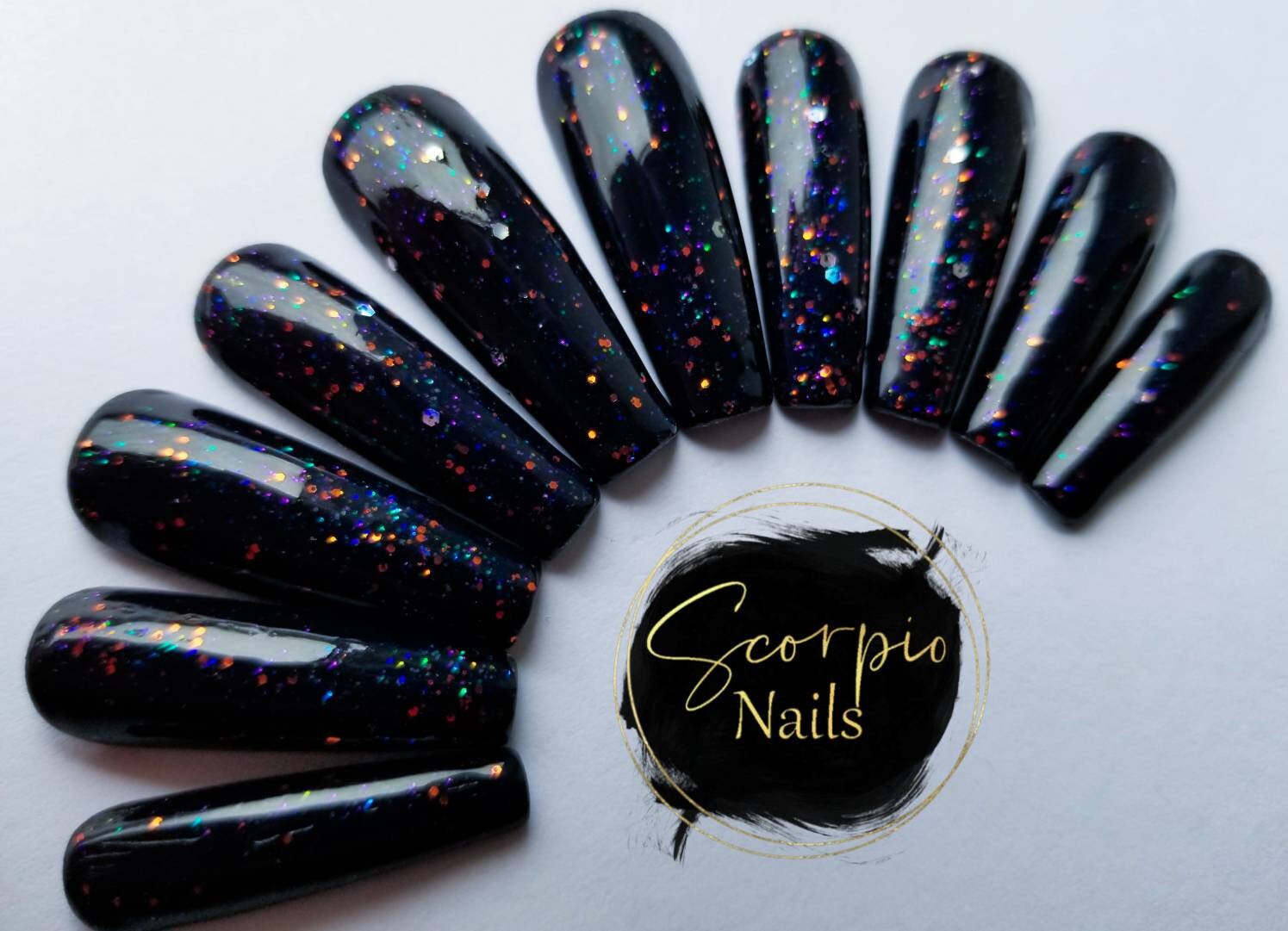 Halloween Sparkle Nails Glitter Black Orange Purple - Etsy