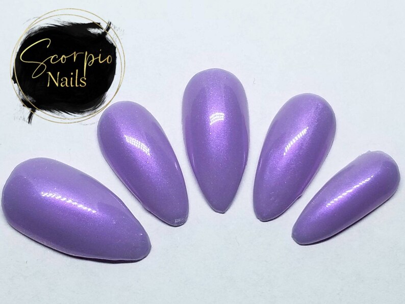 Purple Opal Nails press ons fake nails false nails | Etsy