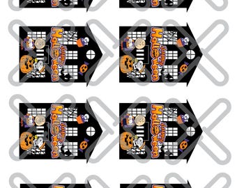 Snoopy Spooky House Halloween Tag for Halloween goodie treat tag or Halloween gift tag template