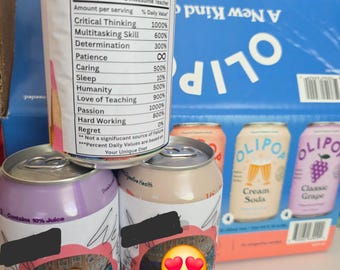 Custom Teacher Drink Can Label – Personalized Teacher Appreciation Gift
