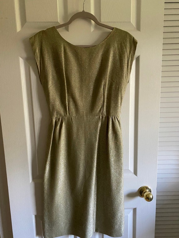 Vintage ladies dress gold lame true vintage