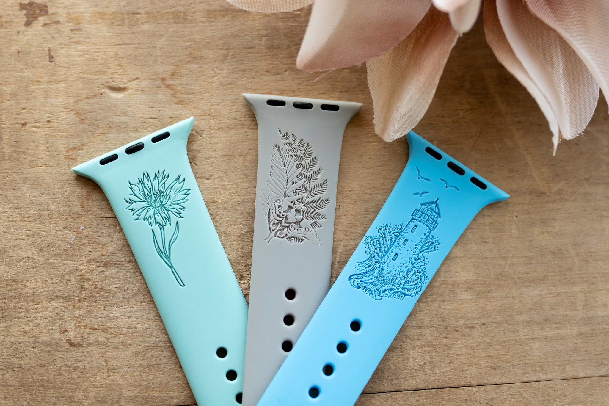 Custom Image Engraved Apple Watch Band Personalized Custom Etsy