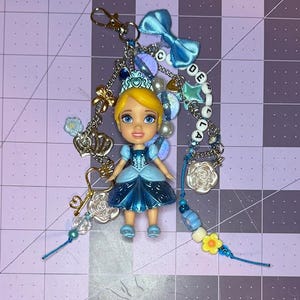 Blue Princess Junk Journal Charm/Bag Charm