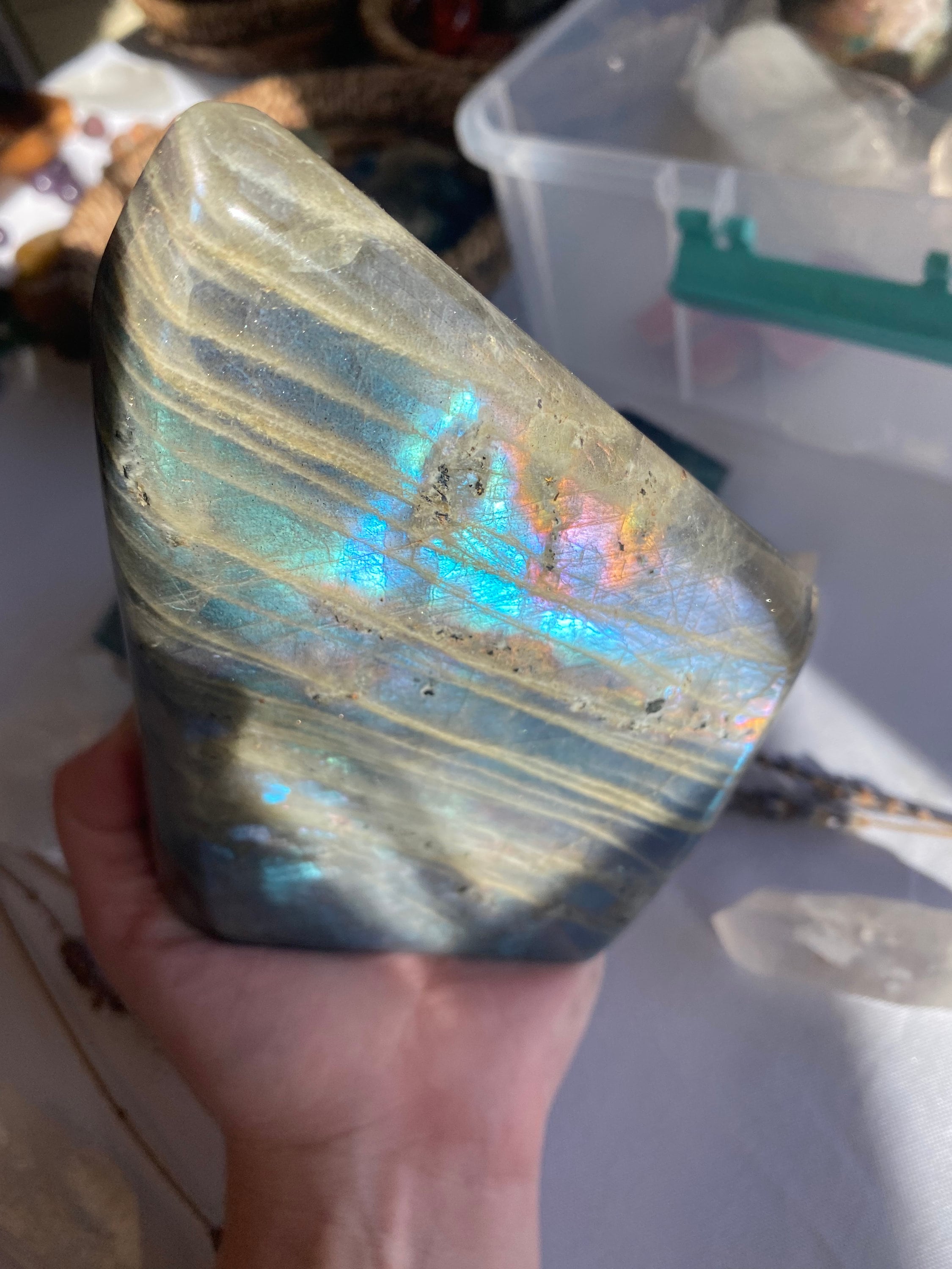 Large labradorite freeform statement crystal