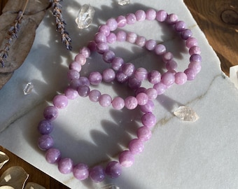 Lepidolite beaded bracelet- listing is for ONE bracelet- 8mm